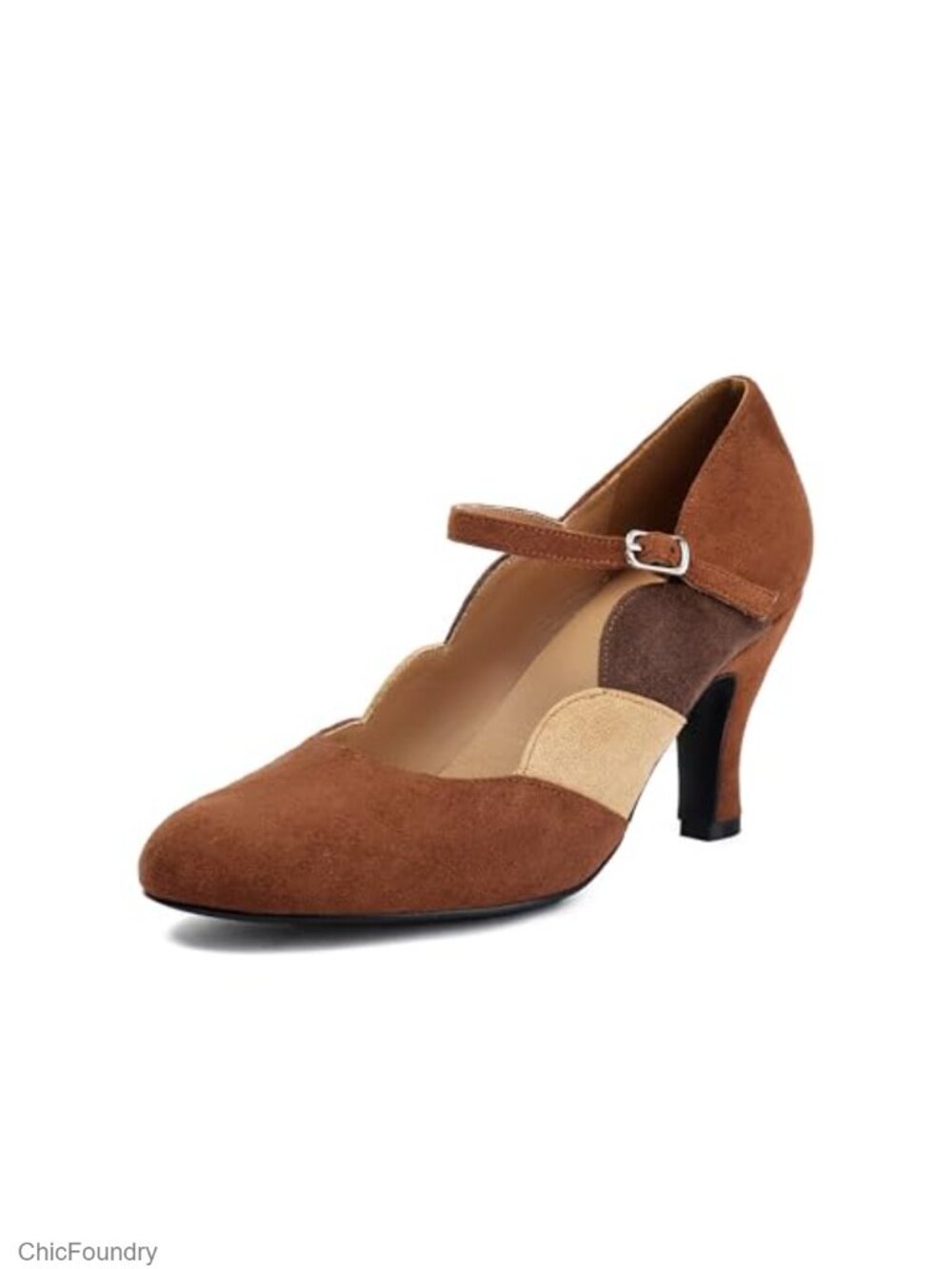 Women's Retro Mary Jane Pumps Heels Ankle Straps Vintage 1950s Oxford Buckle